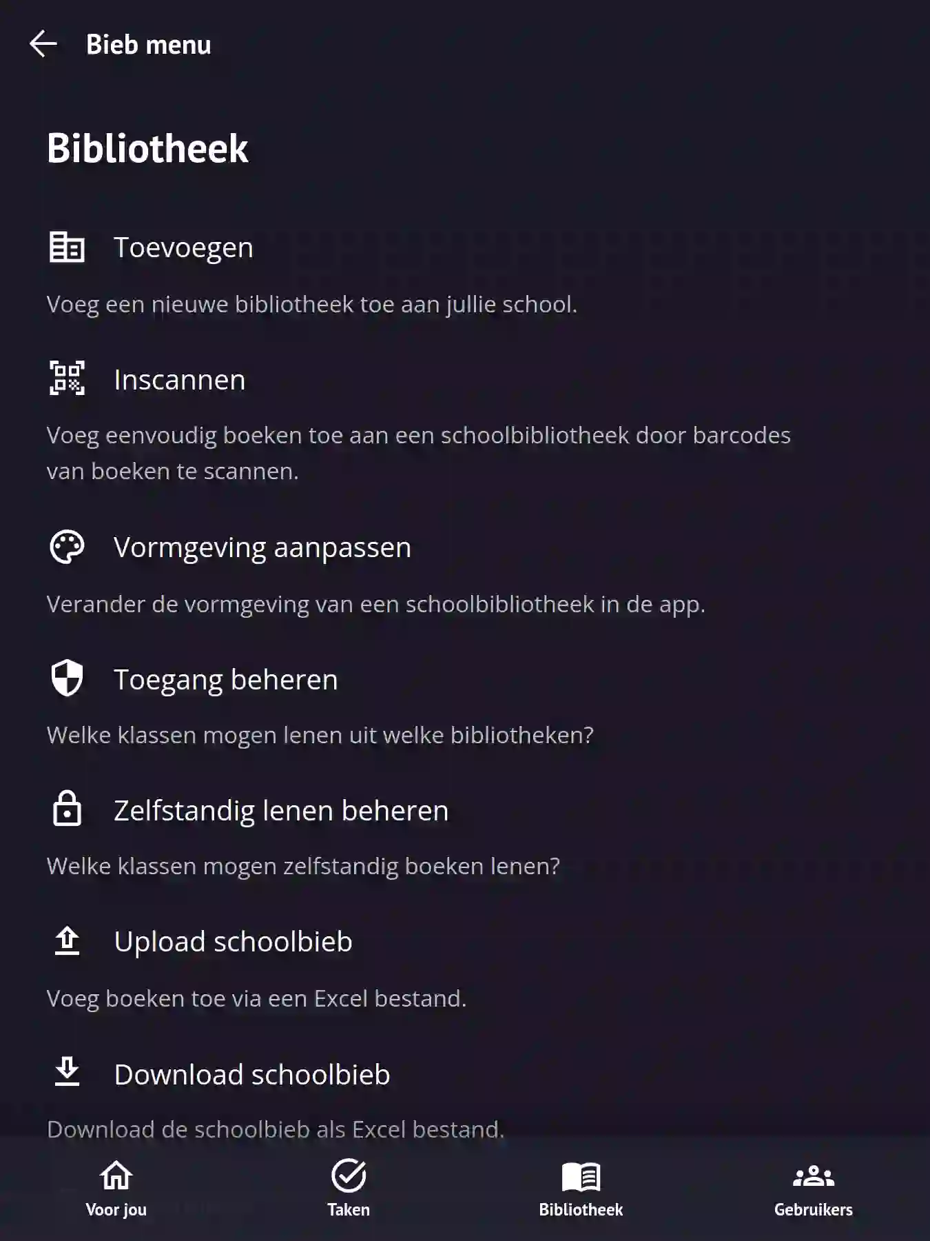 Screenshot bieb menu