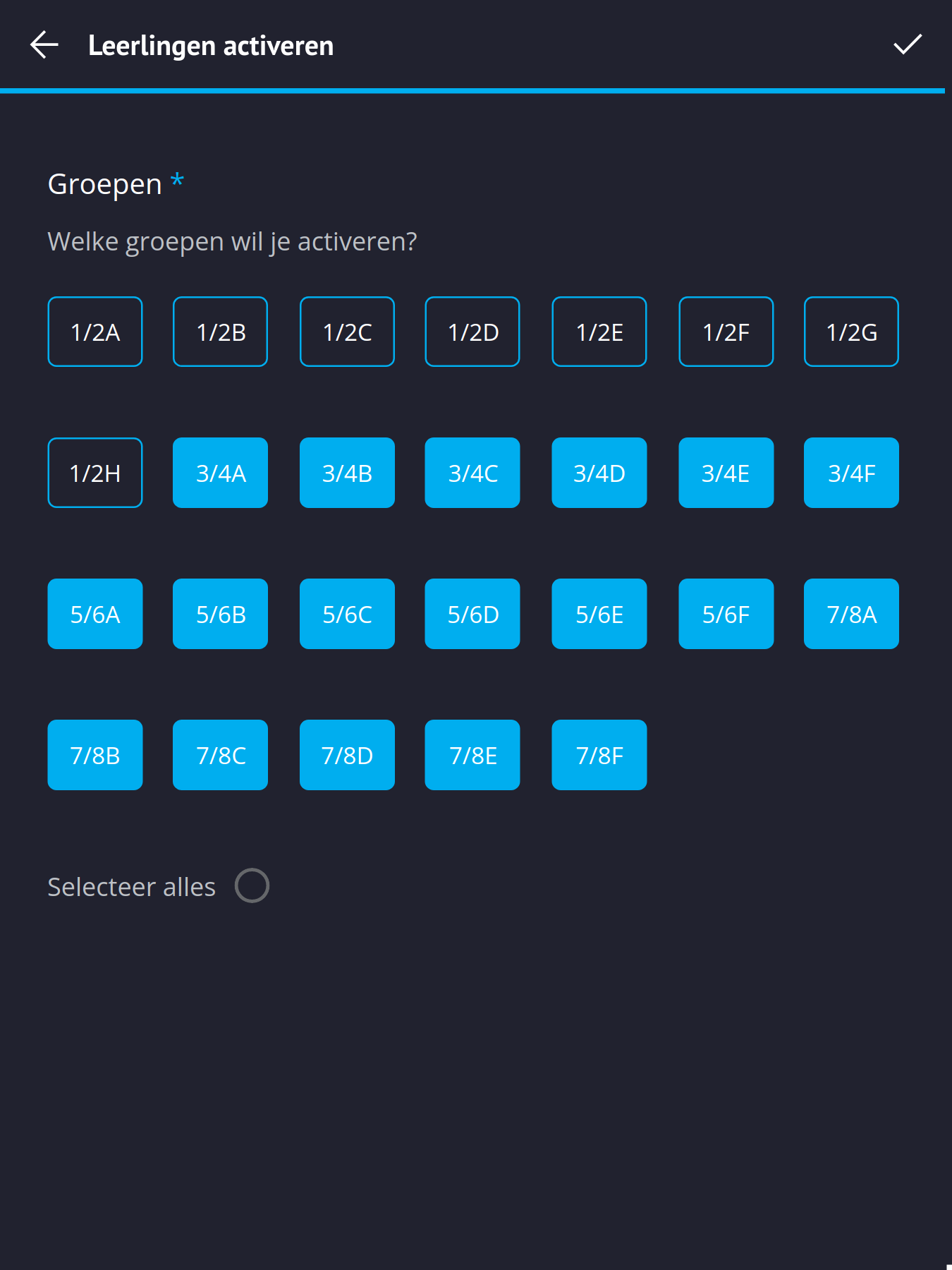 Screenshot klassen activeren