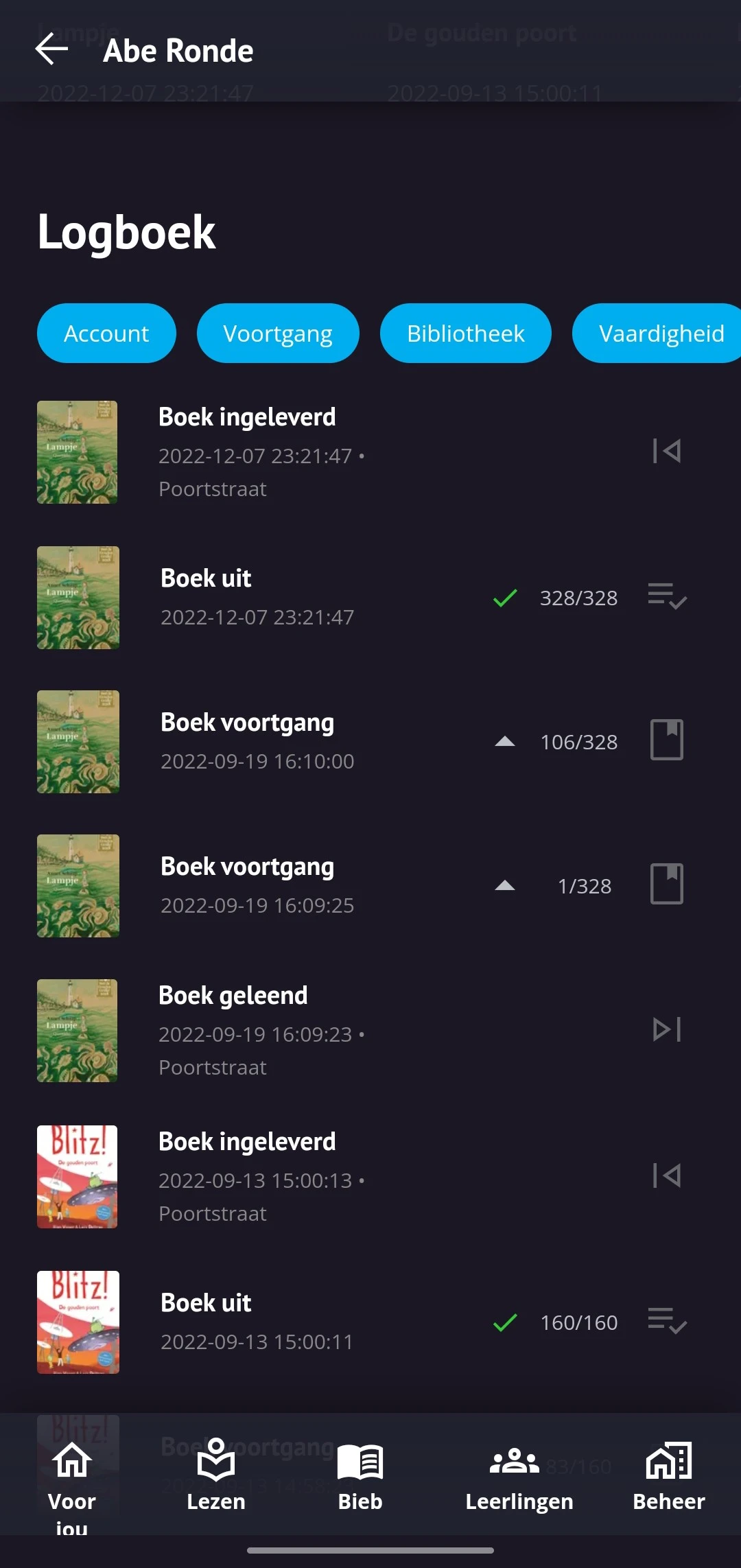 screenshot leesgedrag