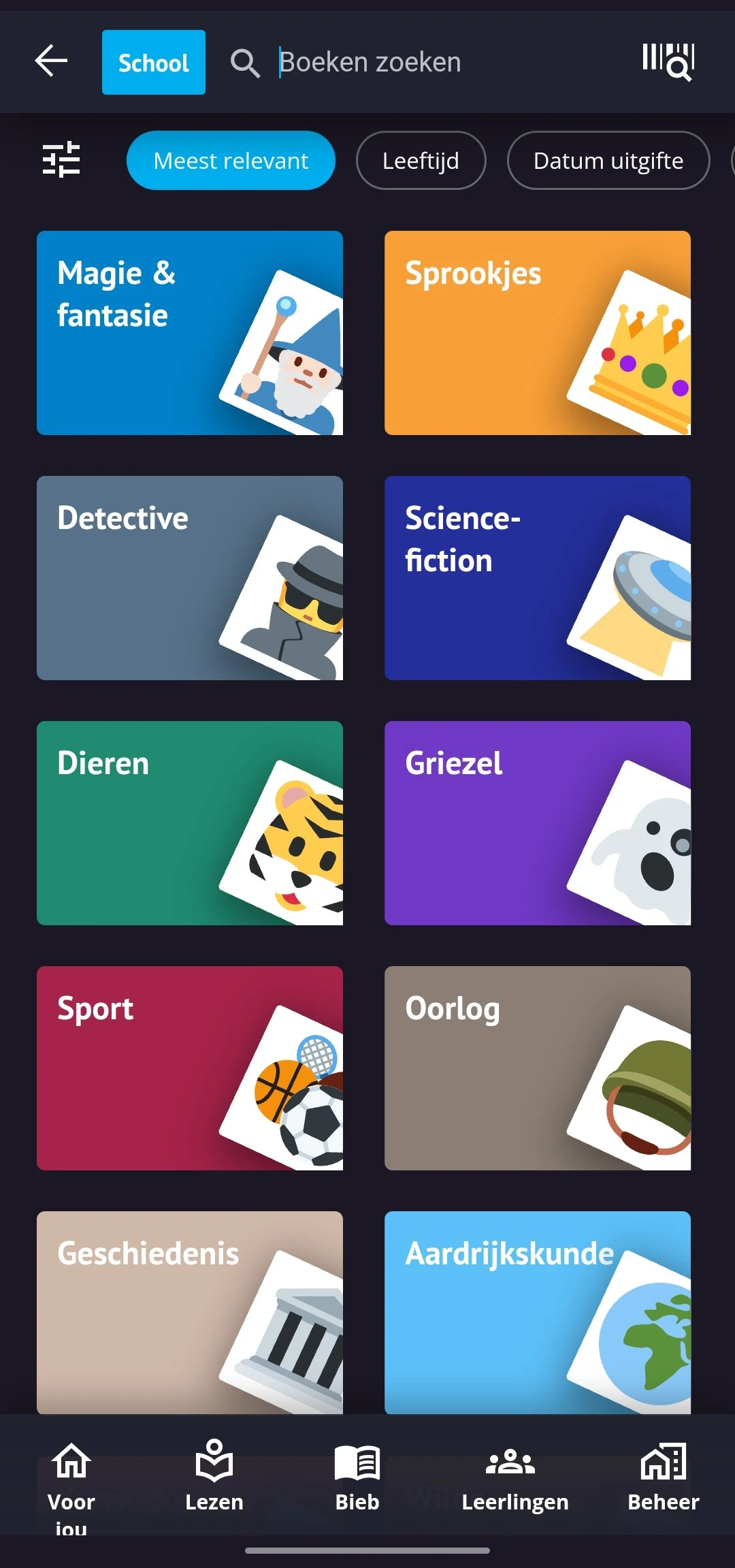 screenshot thema overzicht