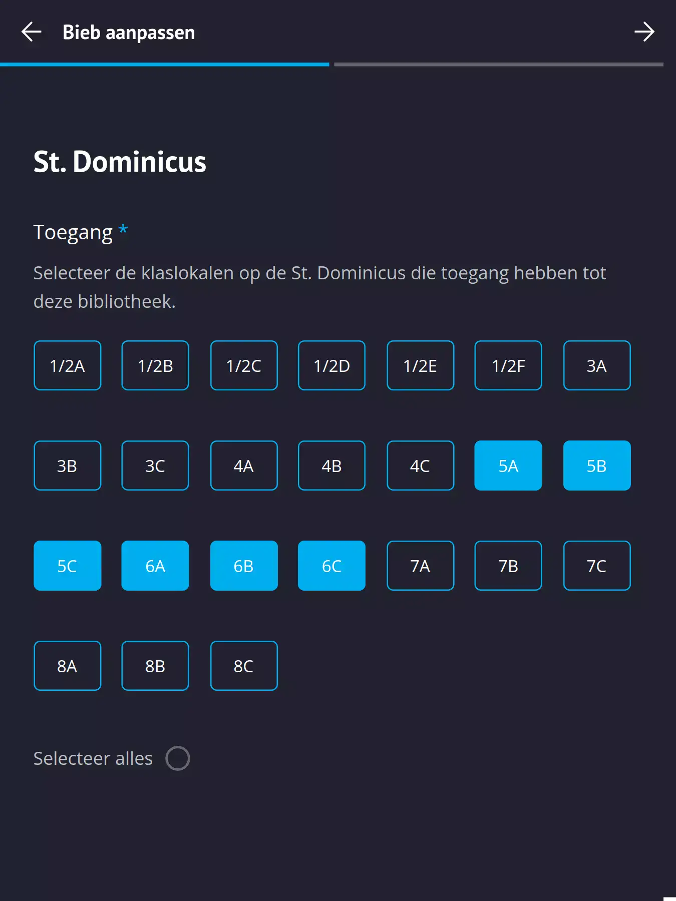 Screenshot toegang beheren